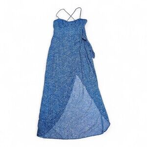 Zara Blue Printed Maxi Dress, Size S